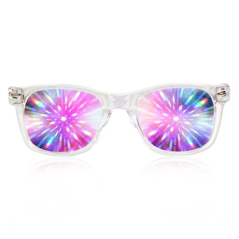 9708 Clear Frame Extreme Line Diffraction Glasses – Laser Etched